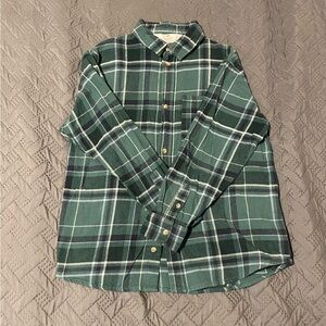 H&M Dark Green Plaid Casual Shirt